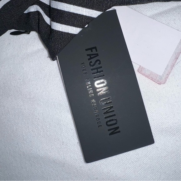 🌀 NWT striped FASHION UNION shorts romper overalls medium m med - Picture 5 of 7